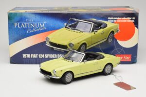 Fiat 124 Spider BS1 Geltonas Sun Star 1:18 4921 Metalas - nuotrauka 8 iš 8