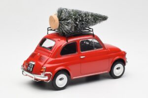 Fiat 500 L Raudonas Christmas Norev 1:18 187779 Metalas - nuotrauka 2 iš 6