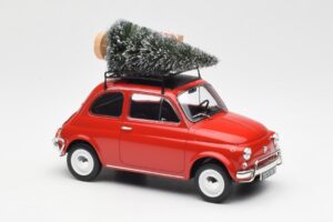 Fiat 500 L Raudonas Christmas Norev 1:18 187779 Metalas - nuotrauka 4 iš 6
