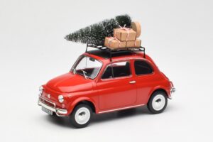 Fiat 500 L Raudonas Christmas Norev 1:18 187779 Metalas
