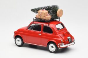 Fiat 500 L Raudonas Christmas Norev 1:18 187779 Metalas - nuotrauka 5 iš 6
