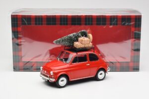 Fiat 500 L Raudonas Christmas Norev 1:18 187779 Metalas - nuotrauka 6 iš 6