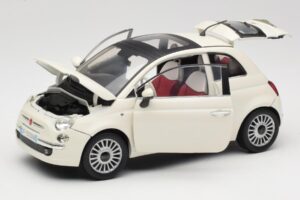 Fiat 500 Baltas Mondo Motors 1:18 500291 Metalas - nuotrauka 2 iš 8