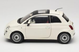 Fiat 500 Baltas Mondo Motors 1:18 500291 Metalas - nuotrauka 4 iš 8