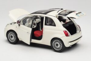 Fiat 500 Baltas Mondo Motors 1:18 500291 Metalas - nuotrauka 5 iš 8