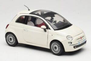 Fiat 500 Baltas Mondo Motors 1:18 500291 Metalas - nuotrauka 6 iš 8
