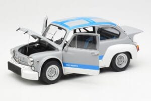 Fiat Abarth 1000 TCR Matinė Pilka Mėlynos Juostos AUTOart 1:18 72642 Metalas - nuotrauka 2 iš 8