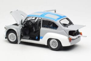 Fiat Abarth 1000 TCR Matinė Pilka Mėlynos Juostos AUTOart 1:18 72642 Metalas - nuotrauka 5 iš 8