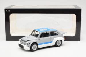 Fiat Abarth 1000 TCR Matinė Pilka Mėlynos Juostos AUTOart 1:18 72642 Metalas - nuotrauka 8 iš 8