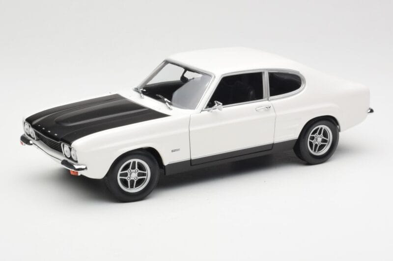 Ford Capri Mk1 RS 2600 Baltas Juodas Minichamps 1:18 150089078 Metalas