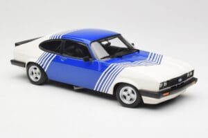 Ford Capri Mk2 3.0 Baltas su Mėlynais Dryžiais Minichamps 1:18 155788600 Metalas - nuotrauka 4 iš 6