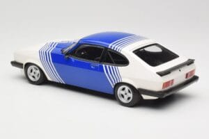 Ford Capri Mk2 3.0 Baltas su Mėlynais Dryžiais Minichamps 1:18 155788600 Metalas - nuotrauka 5 iš 6