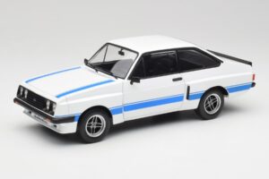 Ford Escort Mk2 RS 2000 X-Pack Diamond Baltas & Mėlynas Stripe MCG 1:18 MCG18350 Metalas