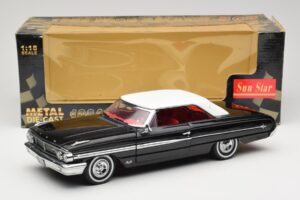 Ford Galaxie 500 Juodas Sun Star 1:18 1442 Metalas - nuotrauka 8 iš 8
