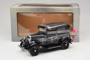 Ford Model A Tudor Police Car Motor City 1:18 43008 Metalas - nuotrauka 6 iš 6