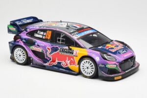 Ford Puma Rally1 #19 S. Loeb / I. Galmiche Rally Monte Carlo Winner 2022 IXO 1:18 18RMC110 Metalas - nuotrauka 4 iš 6