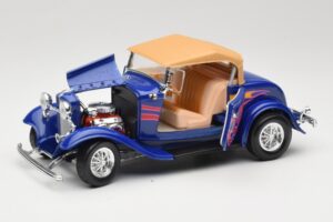 Ford Roadster Street Rod Mėlynas with Fire Road Signature 1:18 92249 Metalas - nuotrauka 2 iš 8
