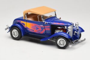 Ford Roadster Street Rod Mėlynas with Fire Road Signature 1:18 92249 Metalas - nuotrauka 6 iš 8