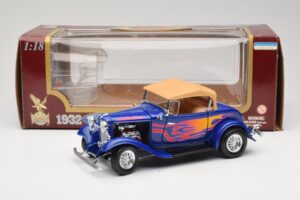 Ford Roadster Street Rod Mėlynas with Fire Road Signature 1:18 92249 Metalas - nuotrauka 8 iš 8