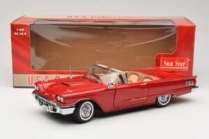 Ford Thunderbird Kabrioletas Raudonas Sun Star 1:18 4311 Metalas - nuotrauka 8 iš 8