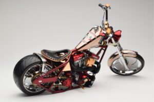 Harley-Davidson West Coast Choppers Diablo Soft Tail Auksinė Raudona Minichamps 1:5 JJ04-05-03 Metalas - nuotrauka 2 iš 6