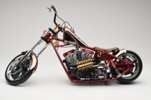 Harley-Davidson West Coast Choppers Diablo Soft Tail Auksinė Raudona Minichamps 1:5 JJ04-05-03 Metalas - nuotrauka 3 iš 6