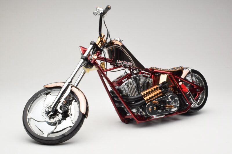 Harley-Davidson West Coast Choppers Diablo Soft Tail Auksinė Raudona Minichamps 1:5 JJ04-05-03 Metalas