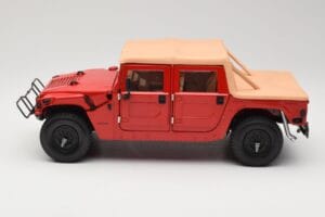 Hummer H1 Soft Top Raudonas Exoto 1:18 01805 Metalas - nuotrauka 4 iš 8