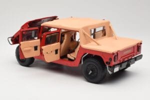 Hummer H1 Soft Top Raudonas Exoto 1:18 01805 Metalas - nuotrauka 5 iš 8