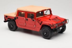 Hummer H1 Soft Top Raudonas Exoto 1:18 01805 Metalas - nuotrauka 6 iš 8