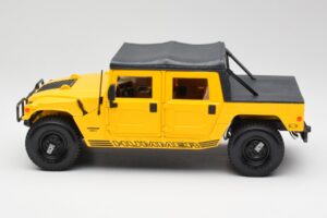 Hummer H1 Soft Top Geltonas Maisto 1:18 56041 Metalas - nuotrauka 4 iš 8