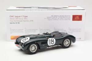 Jaguar C-Type #18 T. Rolt / D. Hamilton 24 Hours of Le Mans Winner 1953 CMC 1:18 M-195 Metalas - nuotrauka 6 iš 6