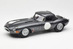 Jaguar E-Type Series 1 Coupe Lightweight Tamsiai Pilkas AUTOart 1:18 73647 Metalas