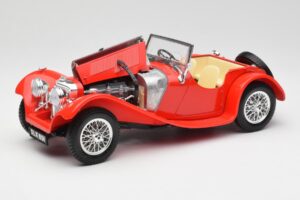 Jaguar SS 100 Raudonas Bburago 1:18 3006-M1 Metalas - nuotrauka 2 iš 8