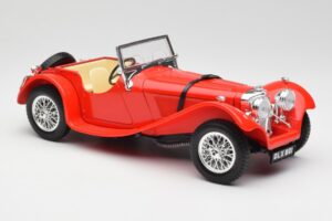 Jaguar SS 100 Raudonas Bburago 1:18 3006-M1 Metalas - nuotrauka 6 iš 8