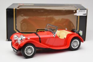 Jaguar SS 100 Raudonas Bburago 1:18 3006-M1 Metalas - nuotrauka 8 iš 8