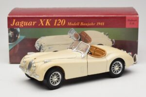 Jaguar XK120 Baltas Eduscho 1:18 7482-1HTH Metalas - nuotrauka 8 iš 8