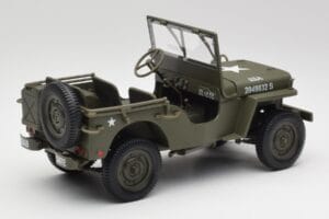 Jeep Willys Karinis Žalias Gate 1:18 1061 Metalas - nuotrauka 3 iš 8