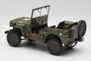 Jeep Willys Karinis Žalias Gate 1:18 1061 Metalas - nuotrauka 7 iš 8