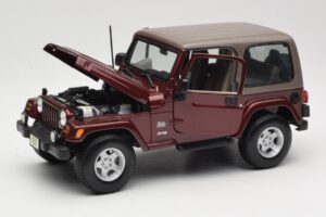 Jeep Wrangler TJ Sahara Raudonas Maisto 1:18 31662 Metalas - nuotrauka 2 iš 8