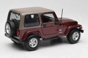 Jeep Wrangler TJ Sahara Raudonas Maisto 1:18 31662 Metalas - nuotrauka 3 iš 8
