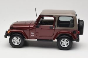 Jeep Wrangler TJ Sahara Raudonas Maisto 1:18 31662 Metalas - nuotrauka 4 iš 8