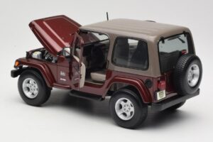 Jeep Wrangler TJ Sahara Raudonas Maisto 1:18 31662 Metalas - nuotrauka 5 iš 8