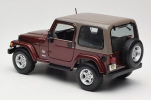 Jeep Wrangler TJ Sahara Raudonas Maisto 1:18 31662 Metalas - nuotrauka 7 iš 8
