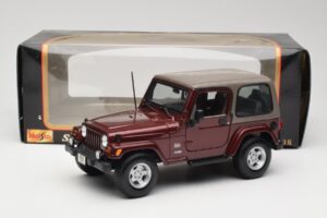 Jeep Wrangler TJ Sahara Raudonas Maisto 1:18 31662 Metalas - nuotrauka 8 iš 8