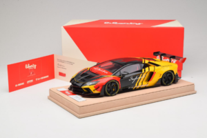 Lamborghini Aventador Liberty Walk Infinite Juodas Geltonas Timothy & Pierre 1:18 REMC035 Metalas - nuotrauka 7 iš 7