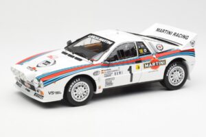 Lancia 037 Martini #1 W. Rohrl / C. Geistdorfer Winner Rally Monte Carlo 1983 Nakties Versija Kyosho 1:18 08306A Metalas