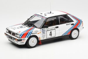 Lancia Delta HF 4WD #4 M. Alen / I. Kivimaki Martini Rally 1000 Lakes 1987 Kyosho 1:18 08960B Metalas