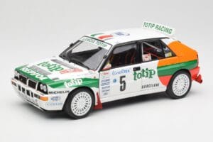 Lancia Delta HF Integrale Evo II Totip #5 A. Aghini / S. Farnocchia Rally Monte Carlo 1993 Kyosho 1:18 08348F Metalas