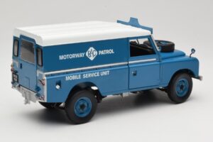 Land Rover Series III 109 Soft Top Motorway Patrol Mėlynas Eagles Race 1:18 4403 Metalas - nuotrauka 3 iš 8